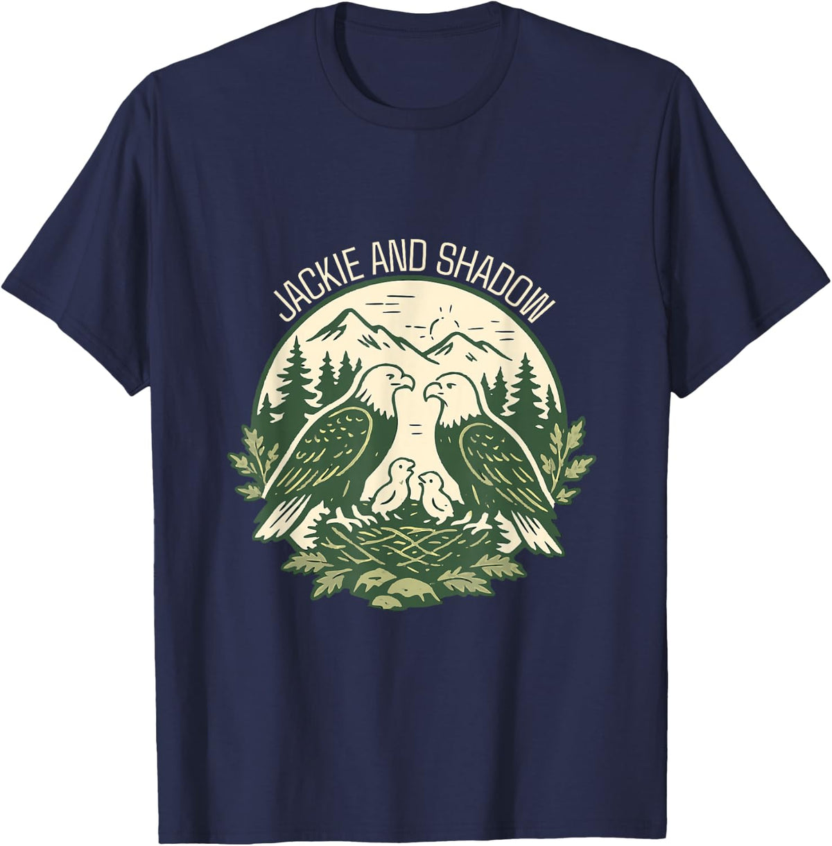 Jackie And Shadow Bald Eagle Vintage Nature Lovers T-Shirt - Navy Blue
