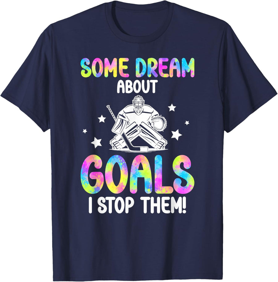Funny Ice Hockey Goalie Ice Hockey Goalkeeper T-Shirt - Navy Blue