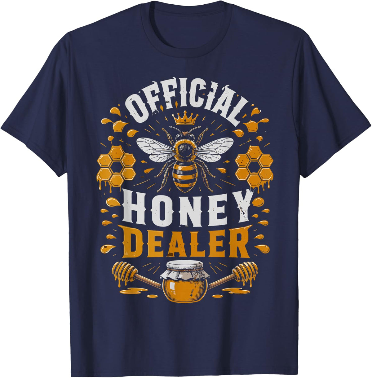 Honey Dealer Beekeeping Honeycomb Bees Beekeeper T-Shirt - Navy Blue