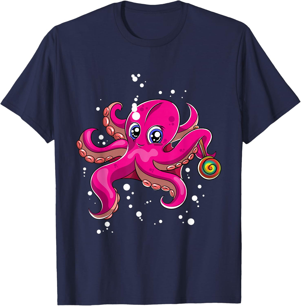 Candy Ocean Animal Gift Octopus T-Shirt - Navy Blue