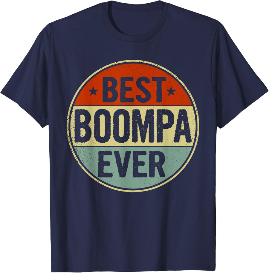 Best Boompa Ever Retro Style Cool Birthday Gift for Boompa T-Shirt - Navy Blue
