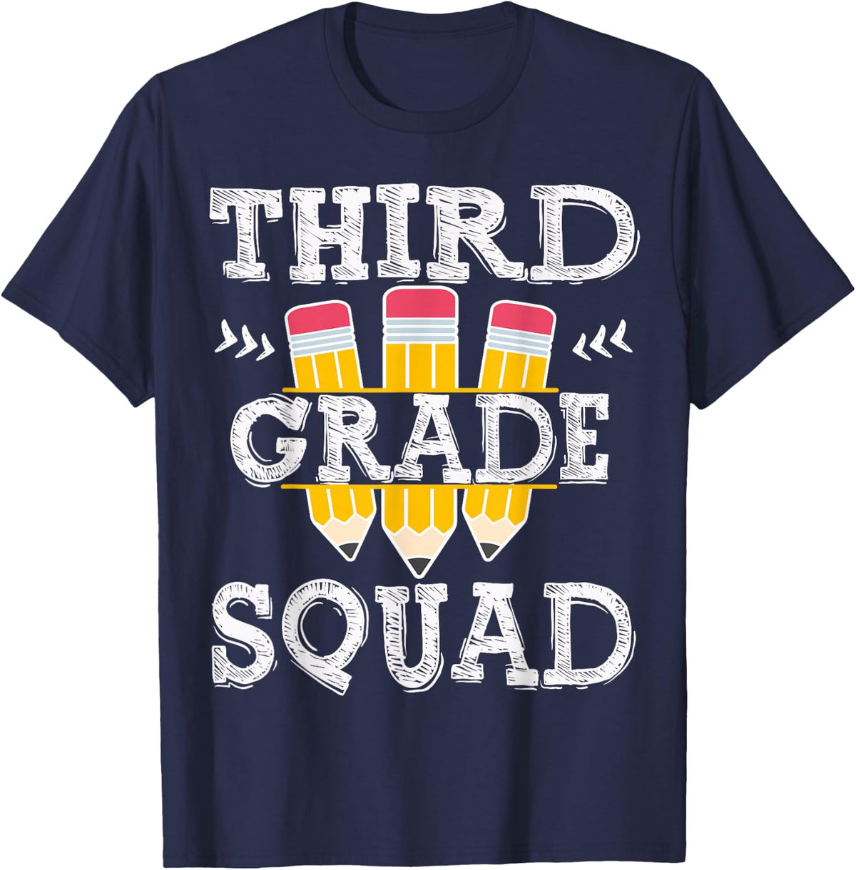 Cool 3rd Grade Squad Team Back To School Graduation Teacher T-Shirt - Navy Blue