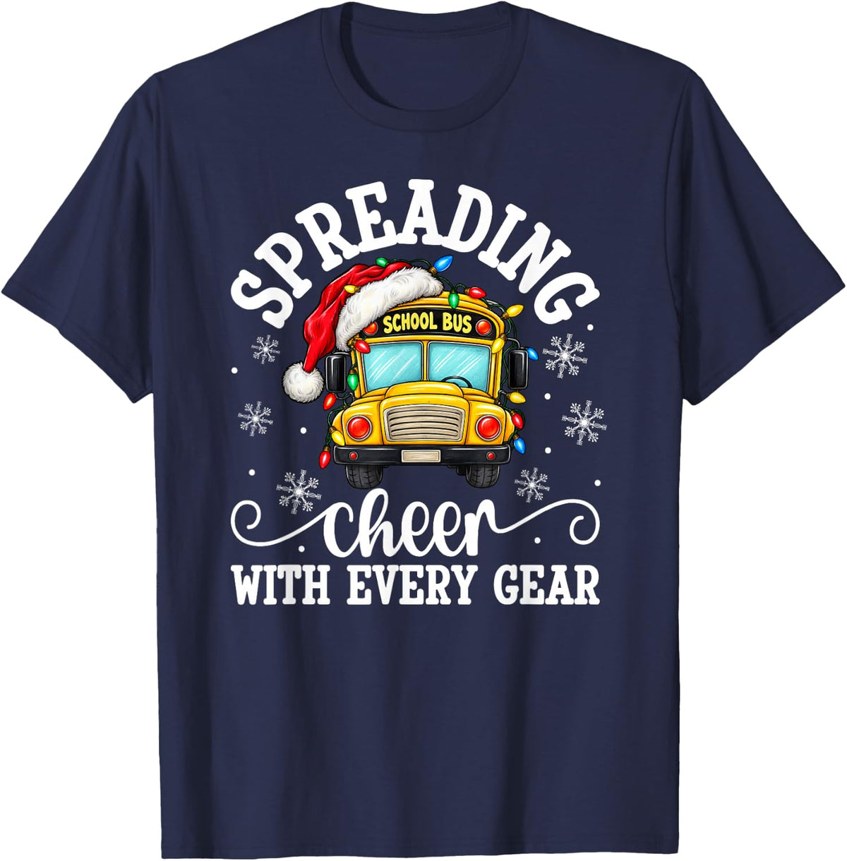 Christmas School Bus Driver Xmas Party Bus Drivers T-Shirt - Navy Blue