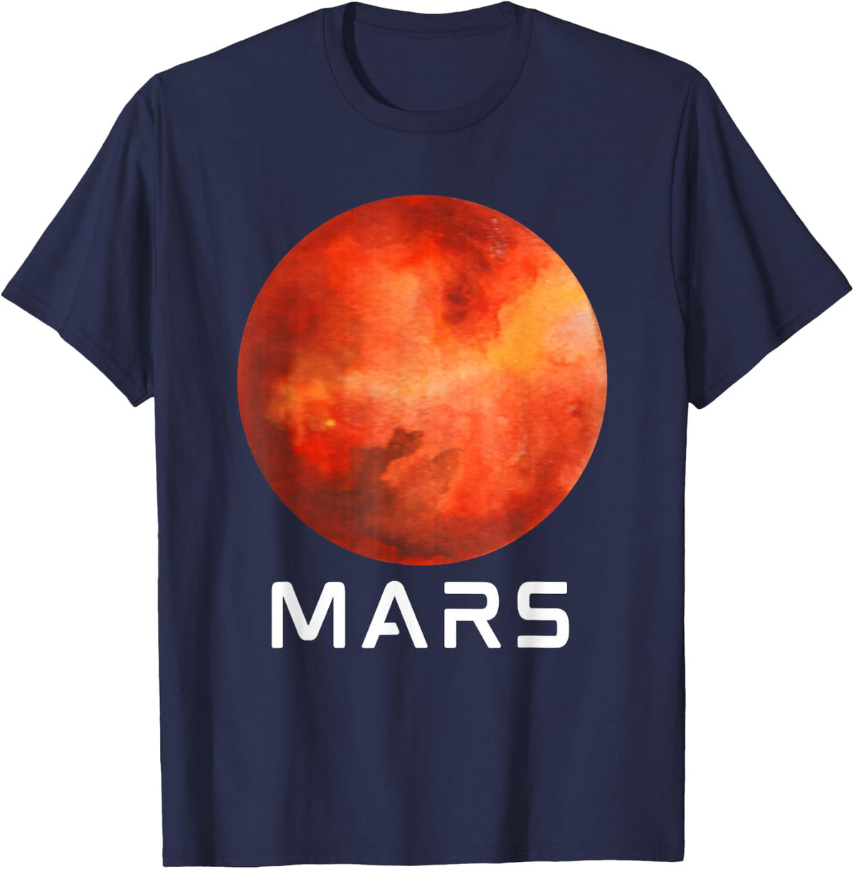 Solar System Planet Mars Outer Space T-Shirt - Navy Blue