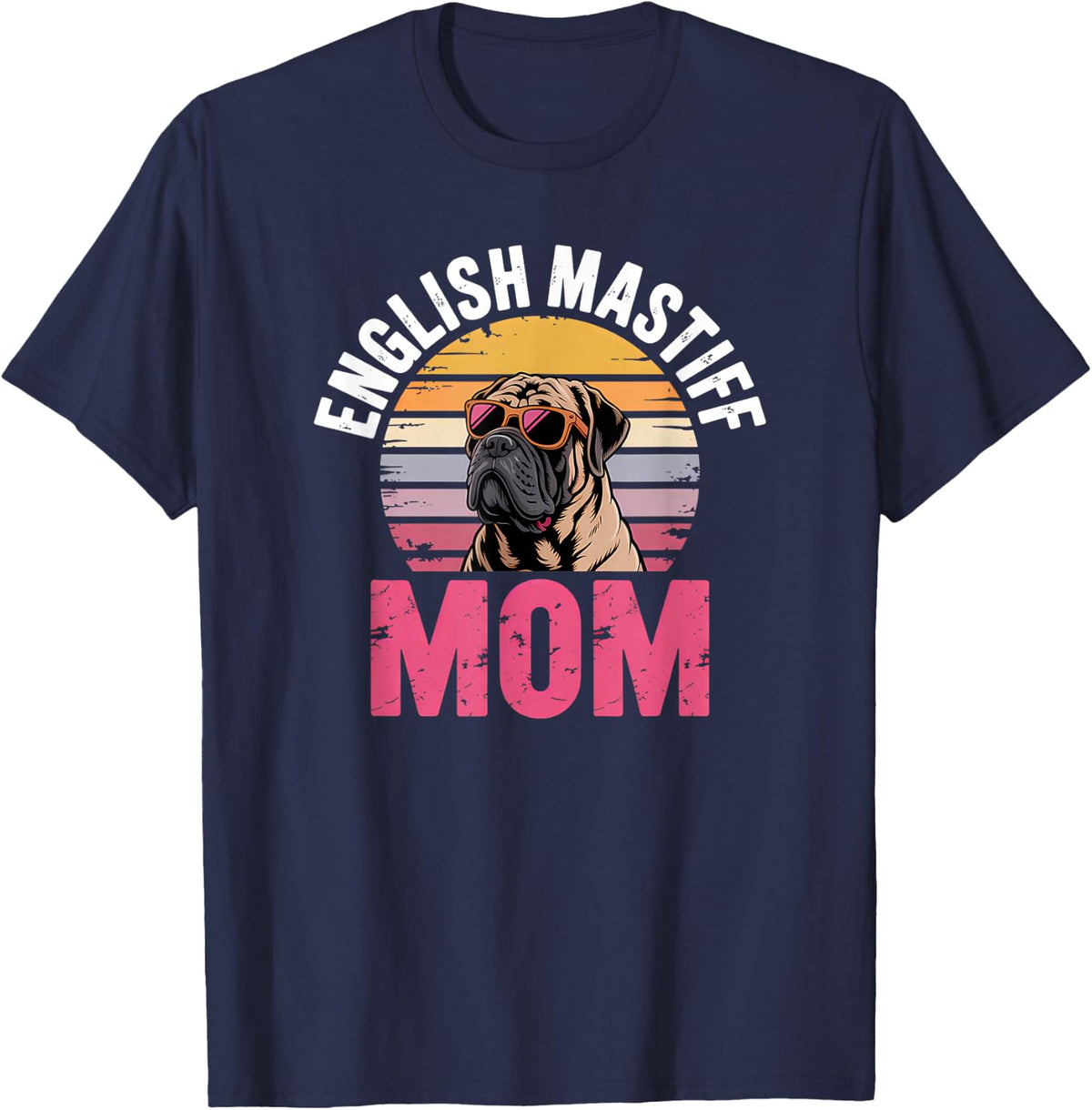 English Mastiff Mom T-Shirt - Navy Blue
