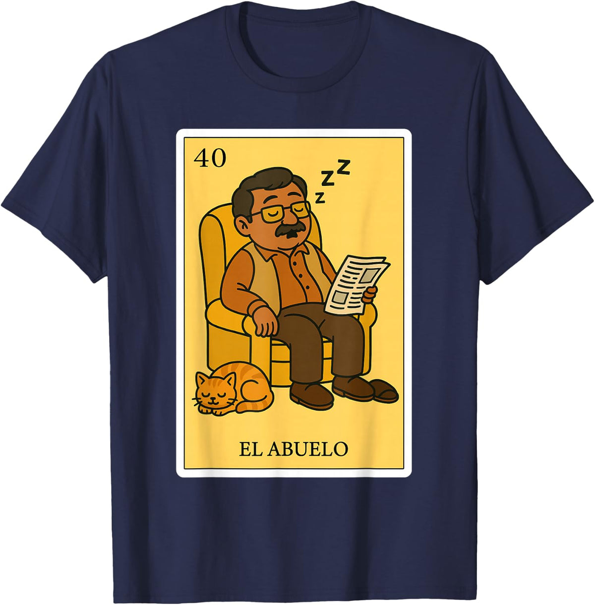 El Abuelo Dormilón | Spanish-Mexican Bingo Gifts for Abuela T-Shirt - Navy Blue