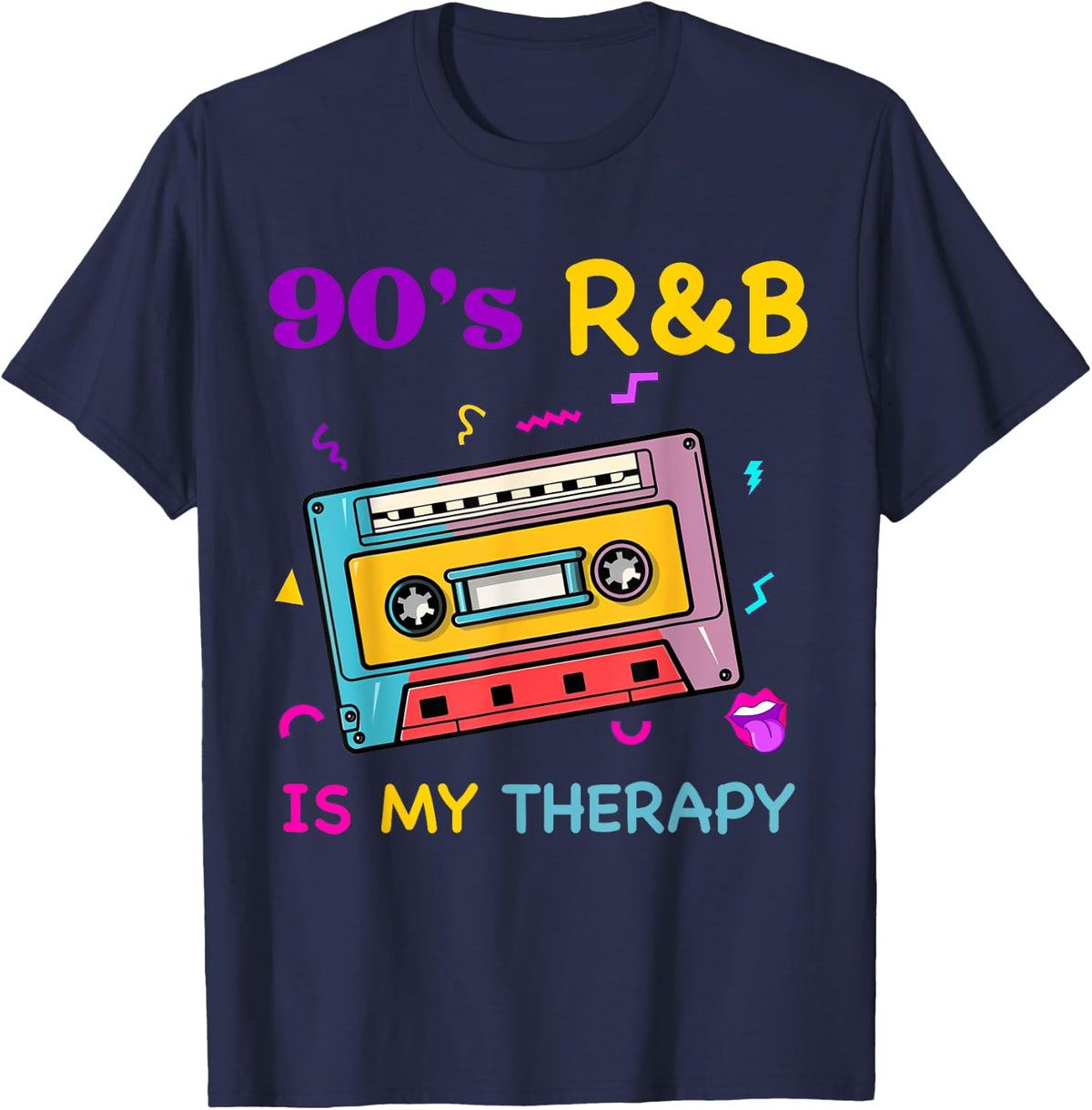 90's R&B Music For Men Women Girl RnB Lover Rhythm and Blues T-Shirt - Navy Blue