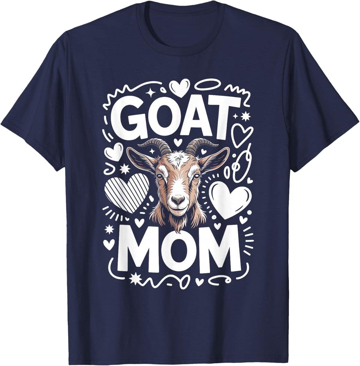 Goat Mom Goats T-Shirt - Navy Blue