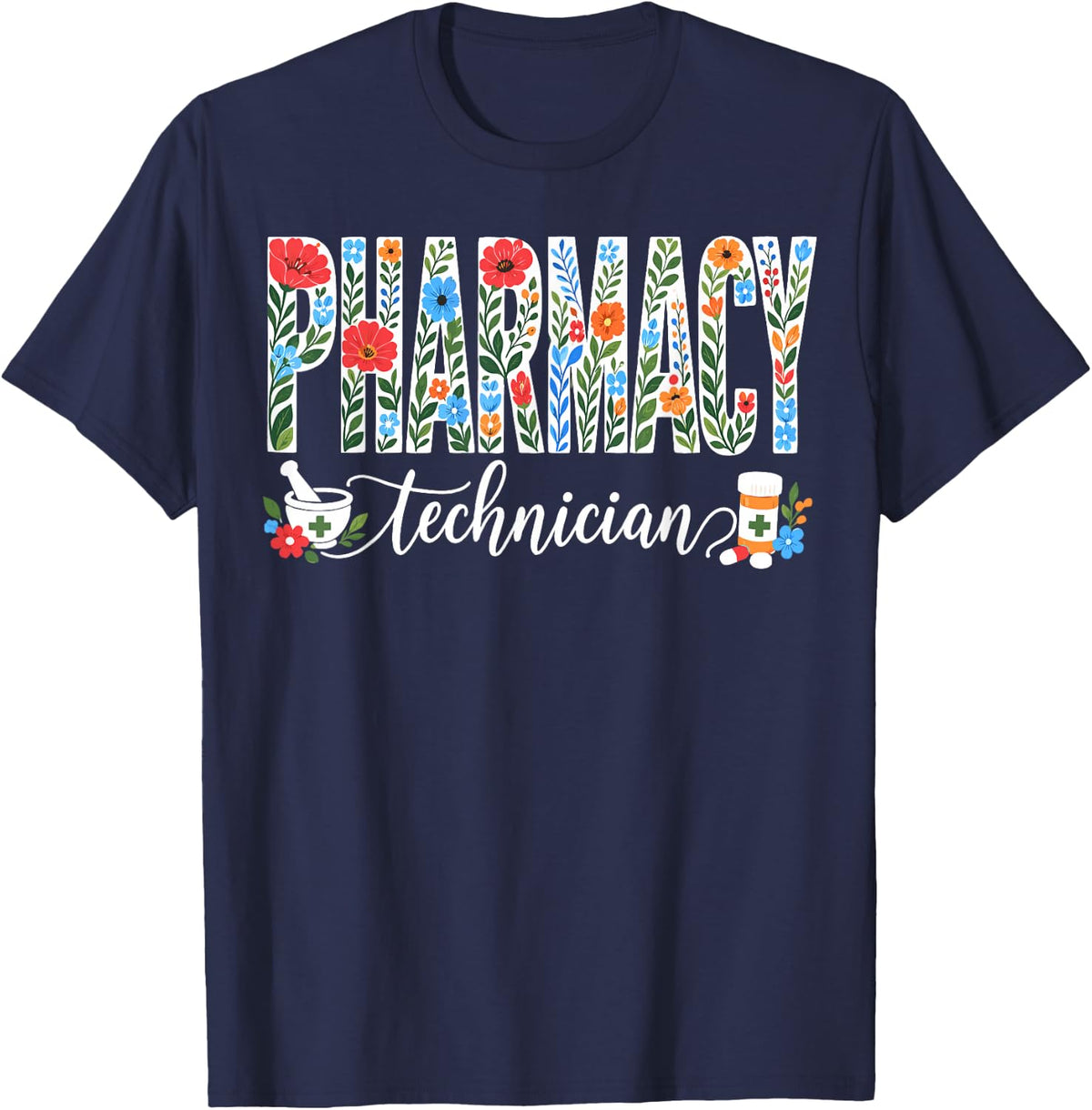 Pharmacy Technician Pharmacy Tech T-Shirt - Navy Blue