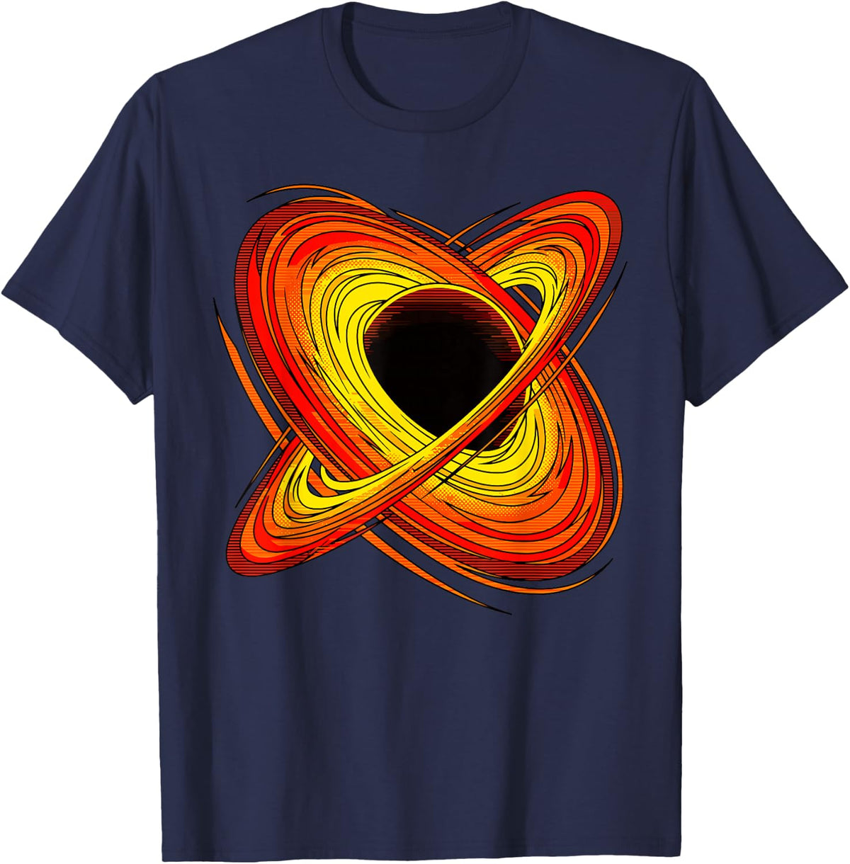 Space Aesthetic Black Hole Black Hole Blackhole Physics T-Shirt - Navy Blue