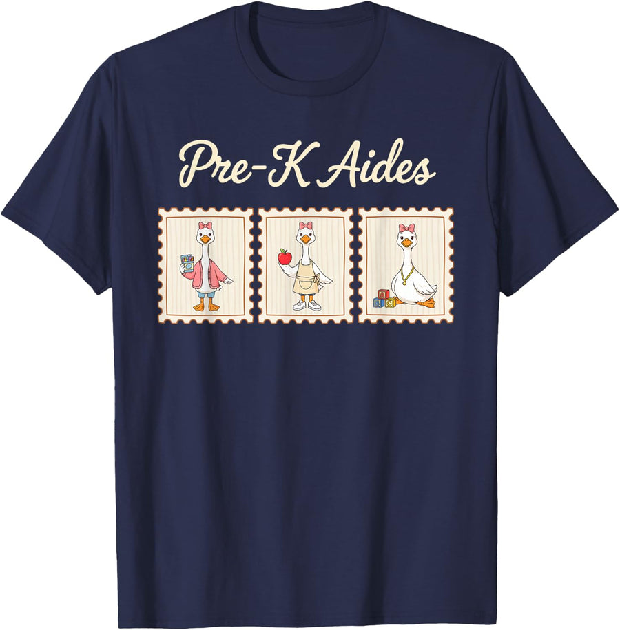 Pre-K Aide Preschool Kindergarten Classroom Assistant Aid T-Shirt - Navy Blue