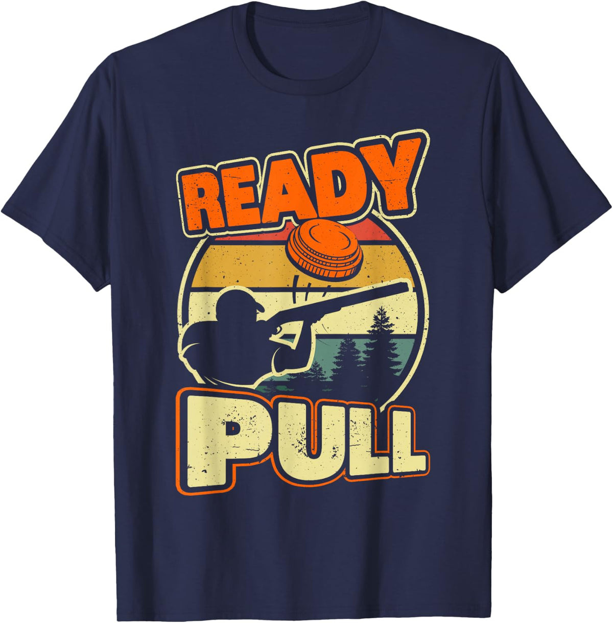 Ready Pull Sporting Clays Trap Shooting Skeet Shooting Men T-Shirt - Navy Blue