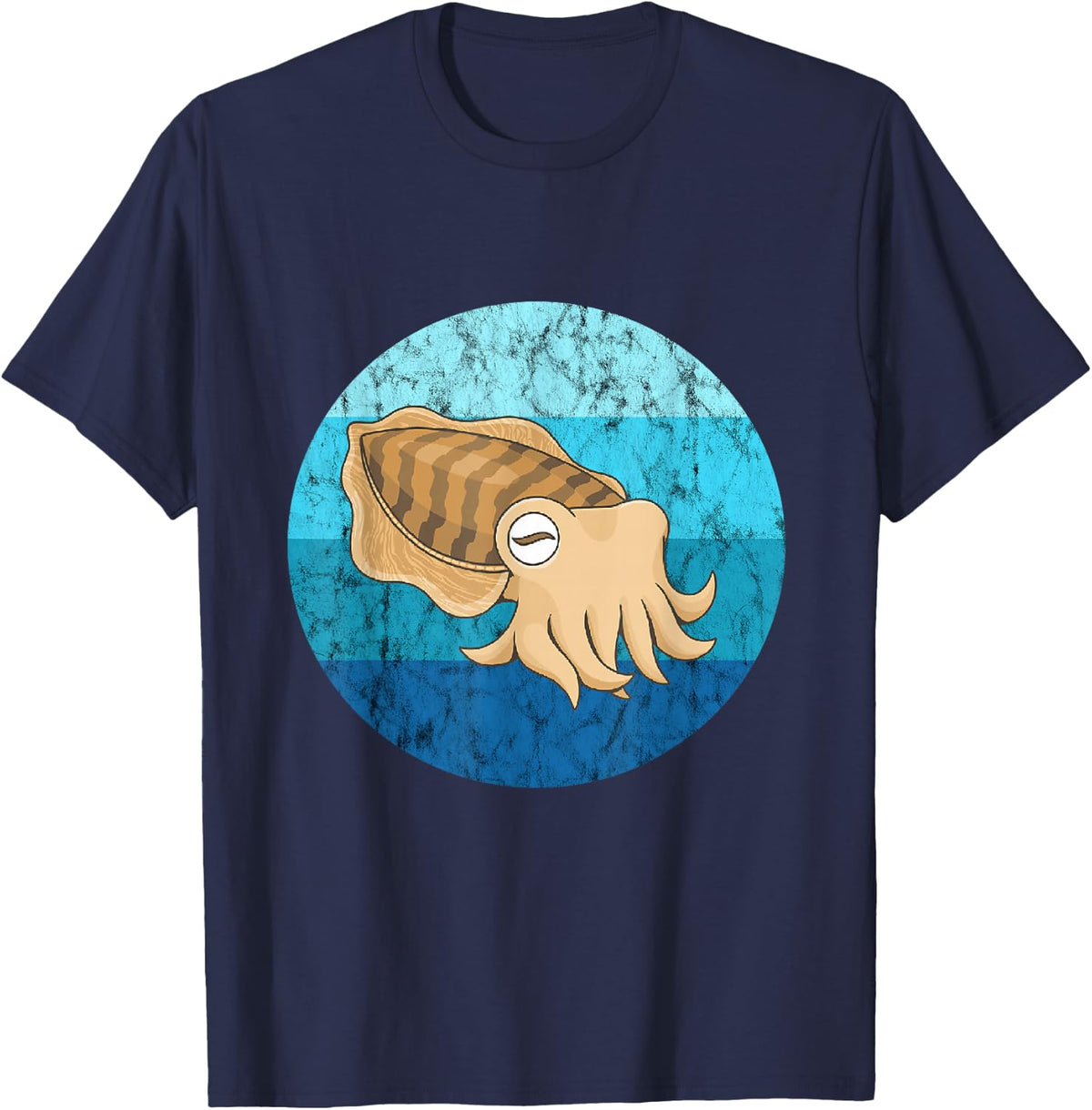 Cuttlefish Sea Cuttlefish Lover Retro Vintage Ocean Animals T-Shirt - Navy Blue