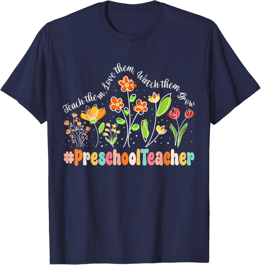 Preschool Teacher Appreciation Week Teacher Back to School T-Shirt - Navy Blue