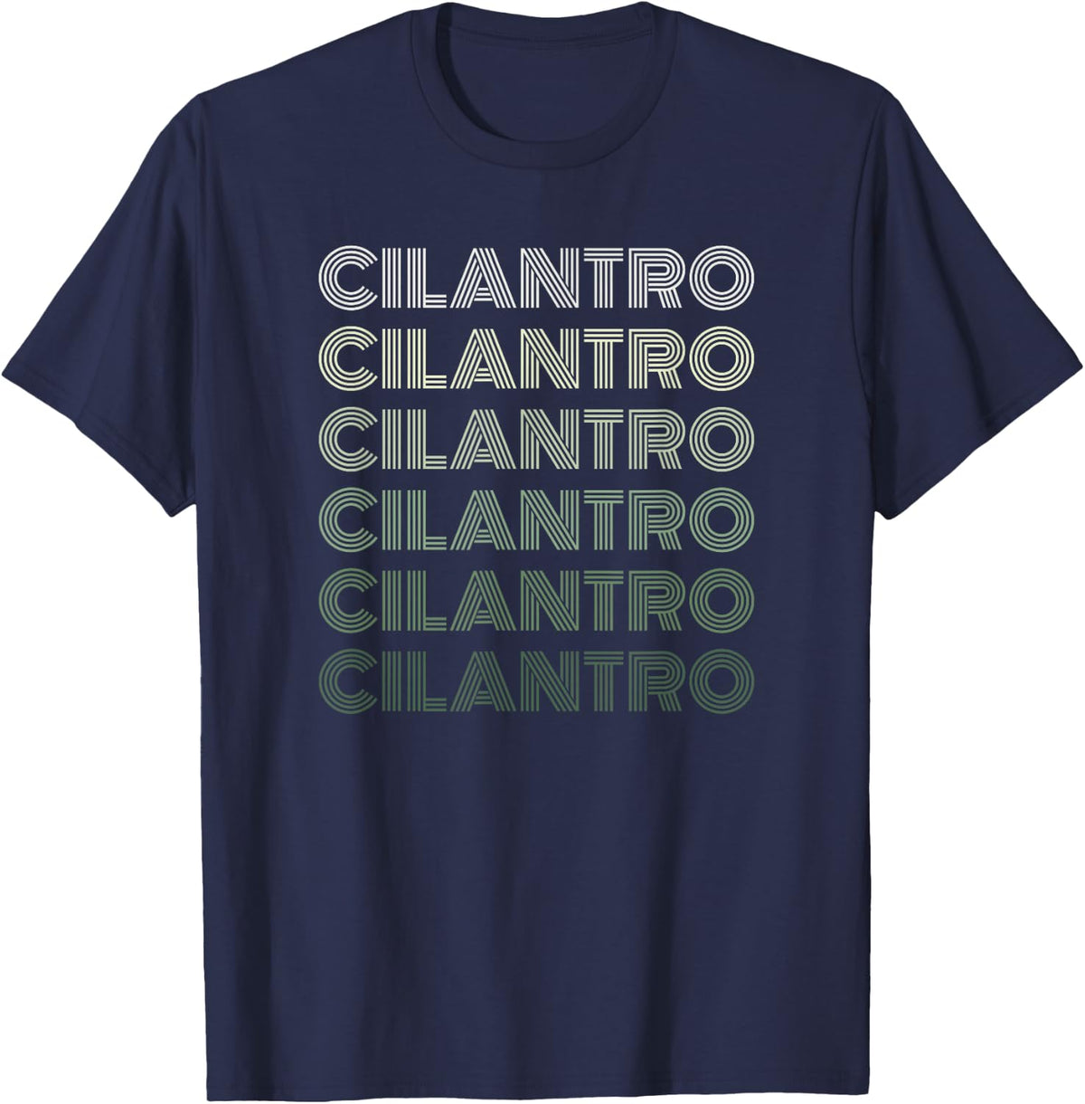 I Love Cilantro Retro Vintage Funny Herb Lover Gift T-Shirt - Navy Blue