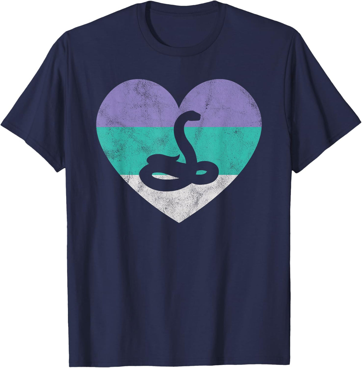 Snake Gift Shirt for Women & Girls Retro Cute | Cobra Python T-Shirt - Navy Blue