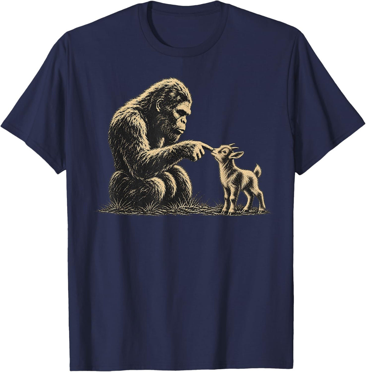 Cute Baby Goat T-Shirt - Navy Blue