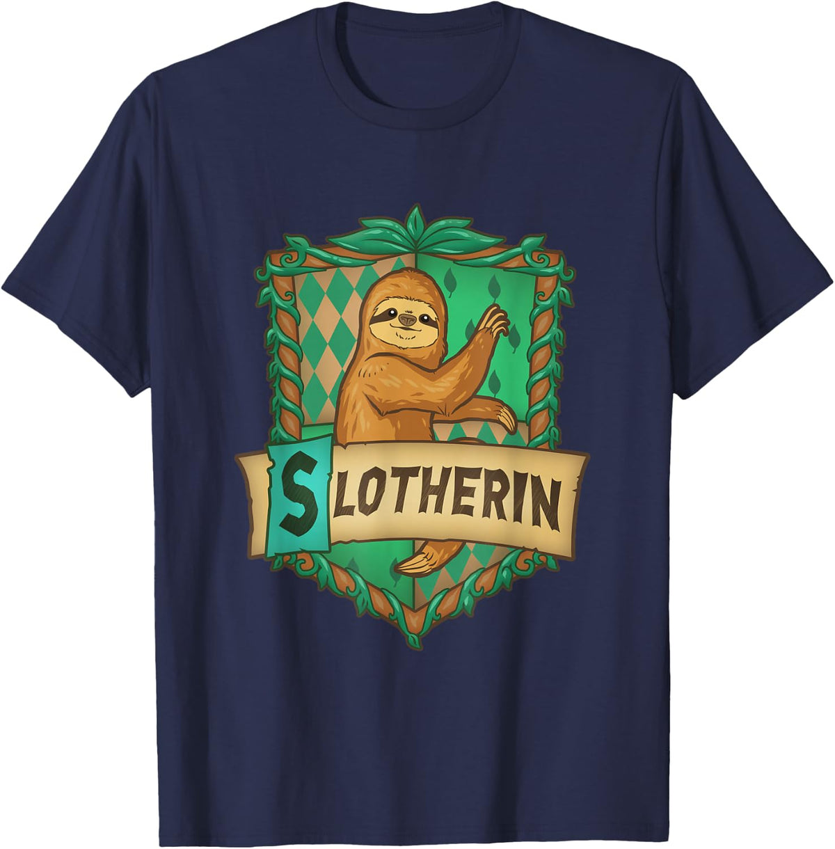 Sloth Slotherin Cute Wild Animals Sloth Gifts T-Shirt - Navy Blue