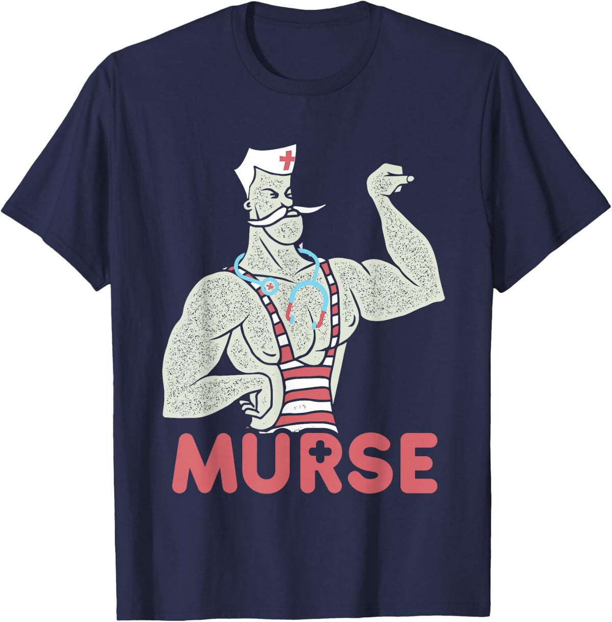 Funny Male Nurse Murse T-Shirt - Navy Blue