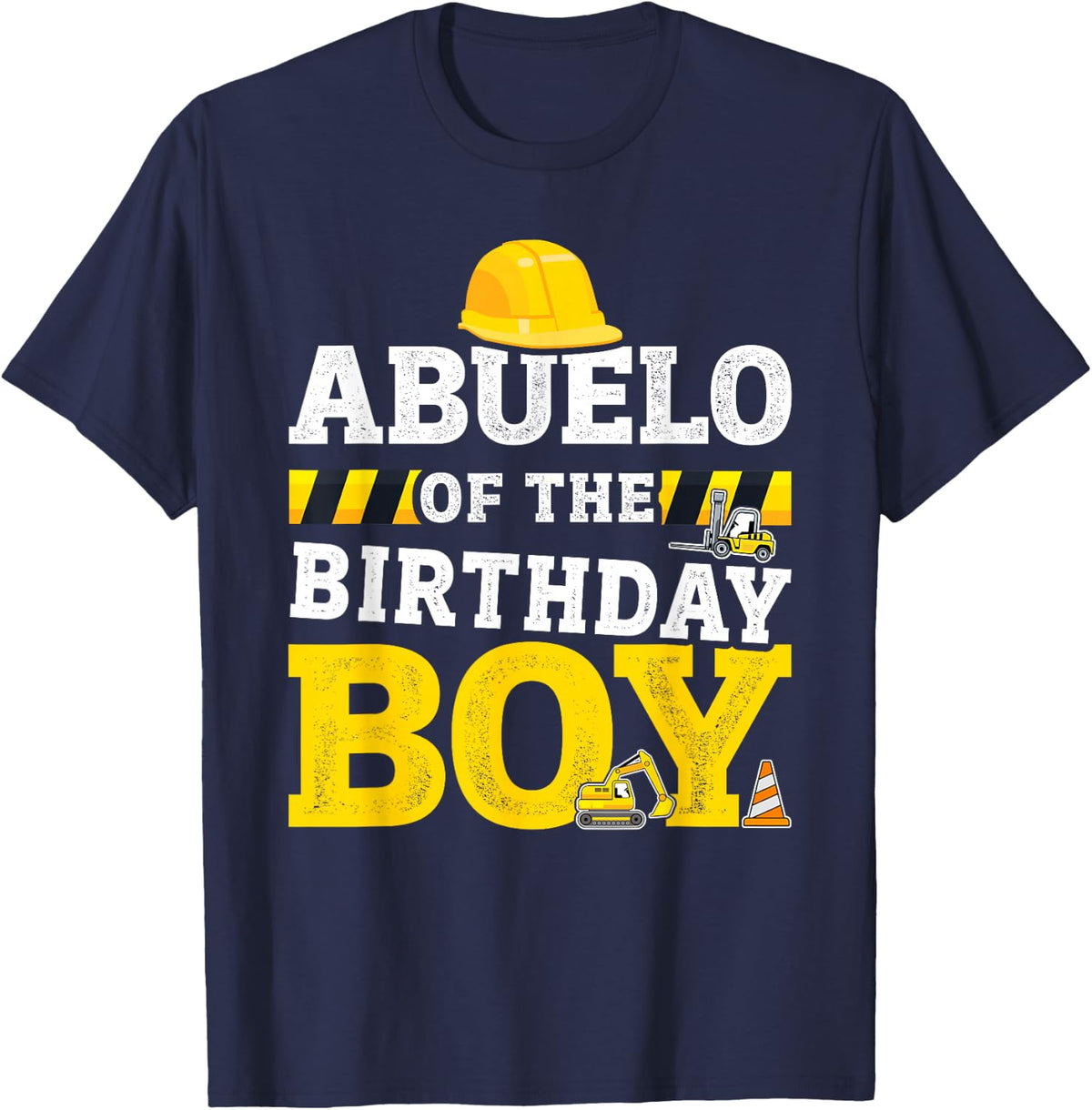 Abuelo of birthday boy matching family construction party T-Shirt - Navy Blue