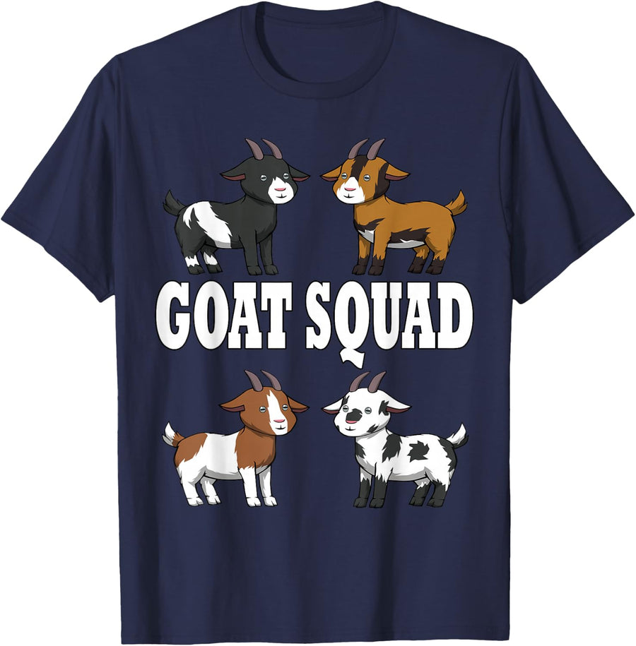 Team Goats Ironic Troop Farm Animals T-Shirt - Navy Blue