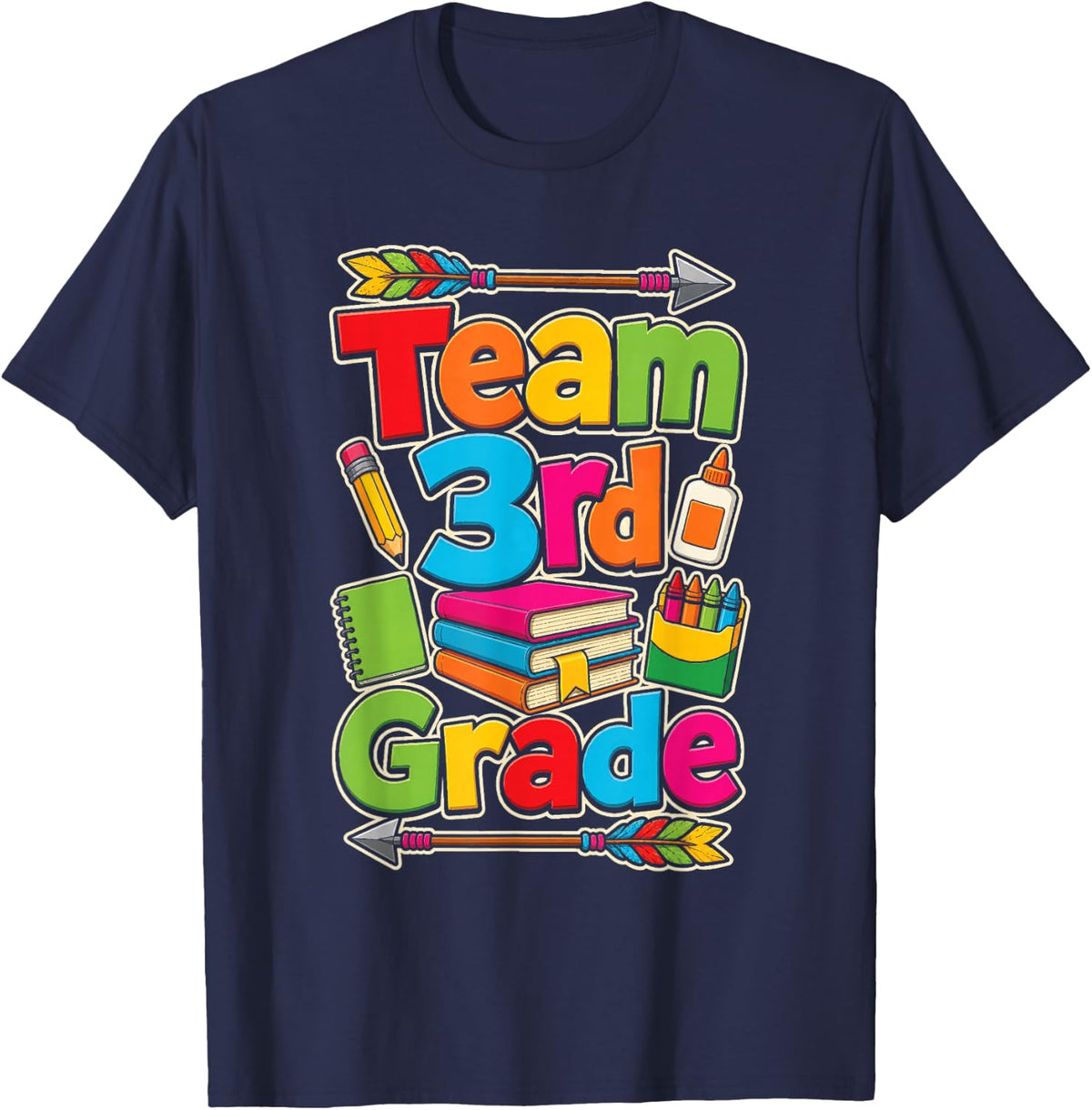 3rd Grade Team Matching School Staff Squad First Day T-Shirt - Navy Blue