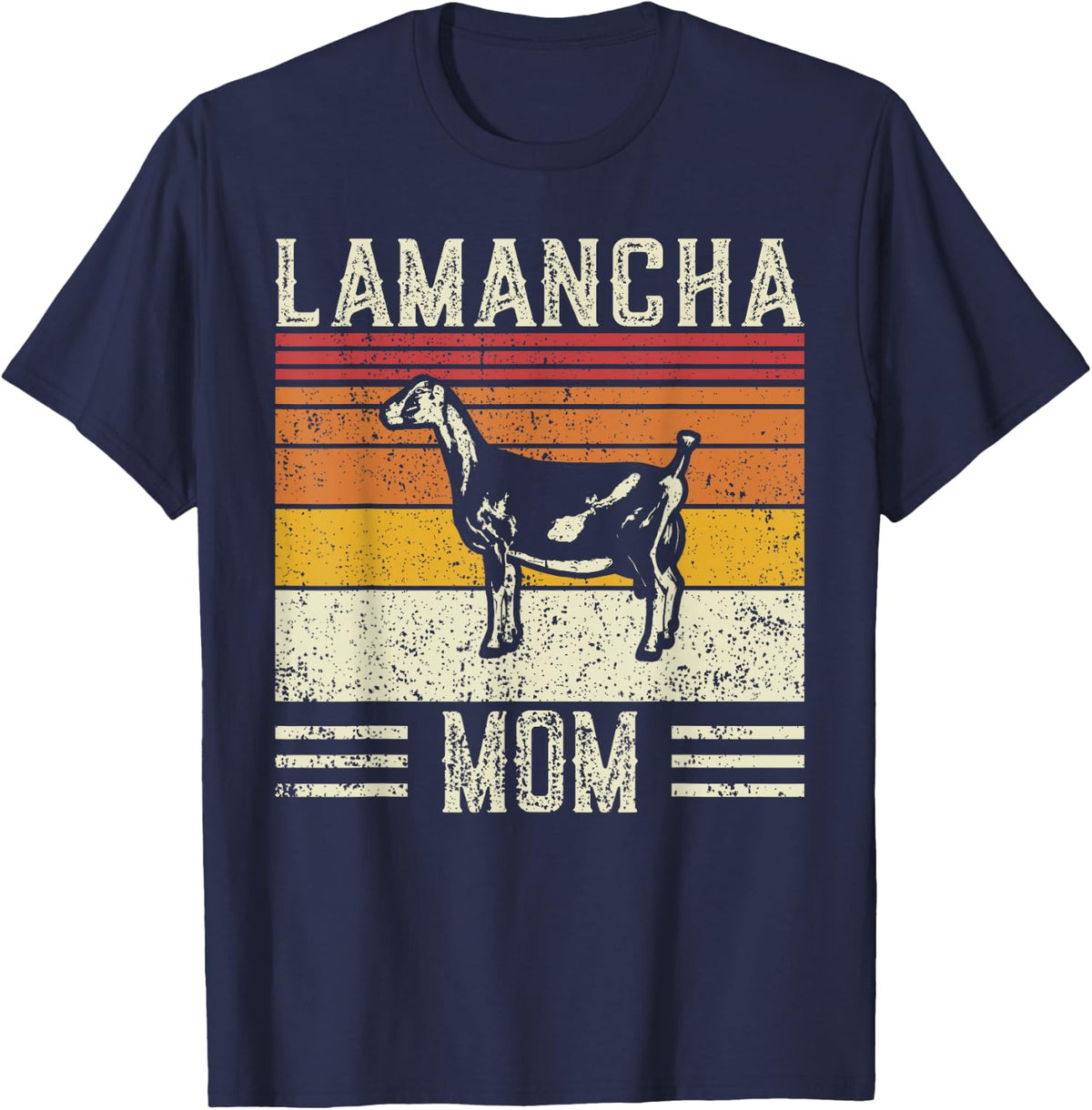 Best Goat Mom Women - Vintage LaMancha T-Shirt - Navy Blue