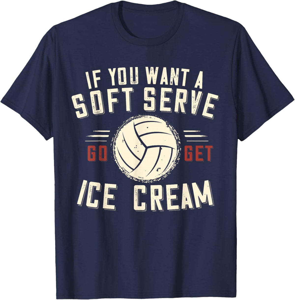 Funny Volleyball for Girls Teens Women Volleyball T-Shirt - Navy Blue