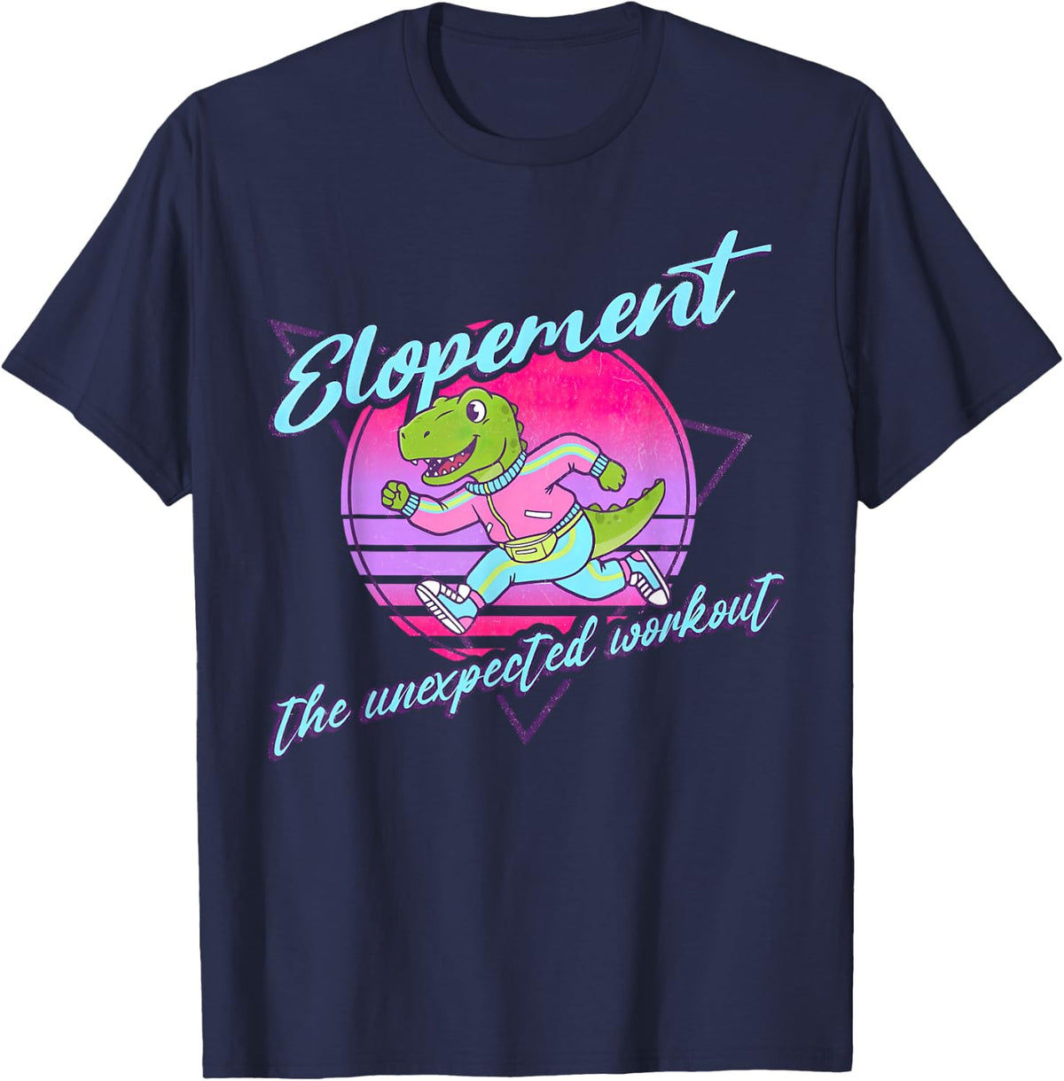 Elopement The Unexpected Workout Crocodile Neurodiversity T-Shirt - Navy Blue