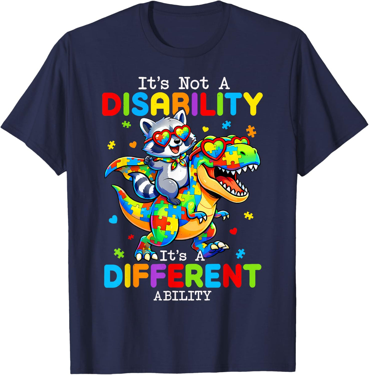 Its Not A Disability Its Different Ability for Kids Autism T-Shirt - Navy Blue