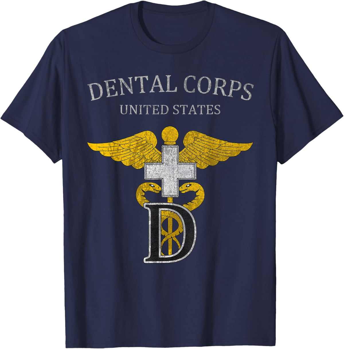 US Dental Corps US Army Dentist Military Dental Services T-Shirt - Navy Blue