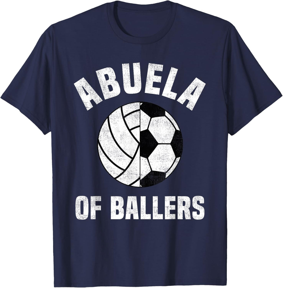 Abuela of Ballers Volleyball Soccer Lover Family Kids T-Shirt - Navy Blue