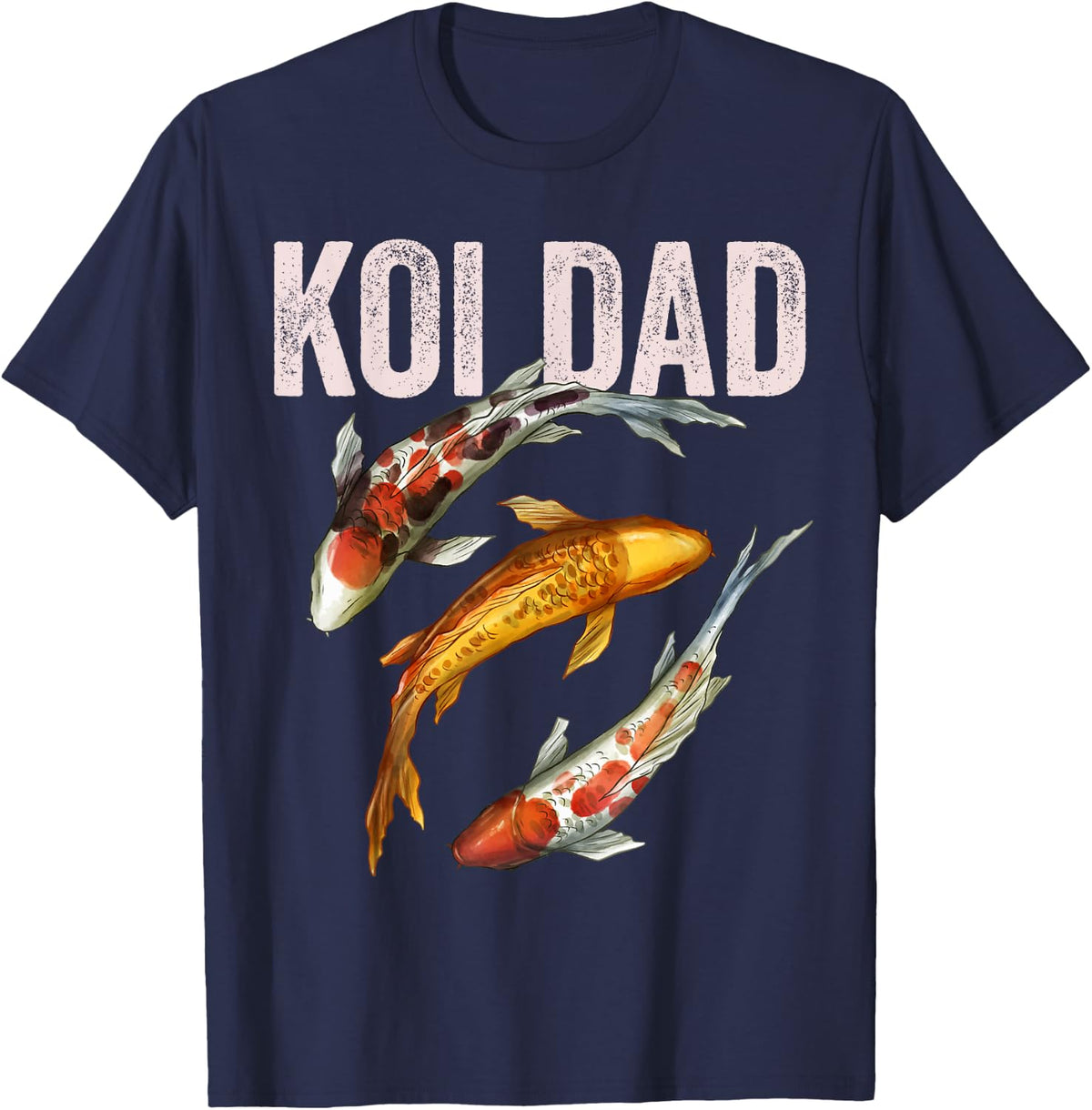 Koi Fish Dad Japanese Koi Carp Sakura Nishikigoi T-Shirt - Navy Blue