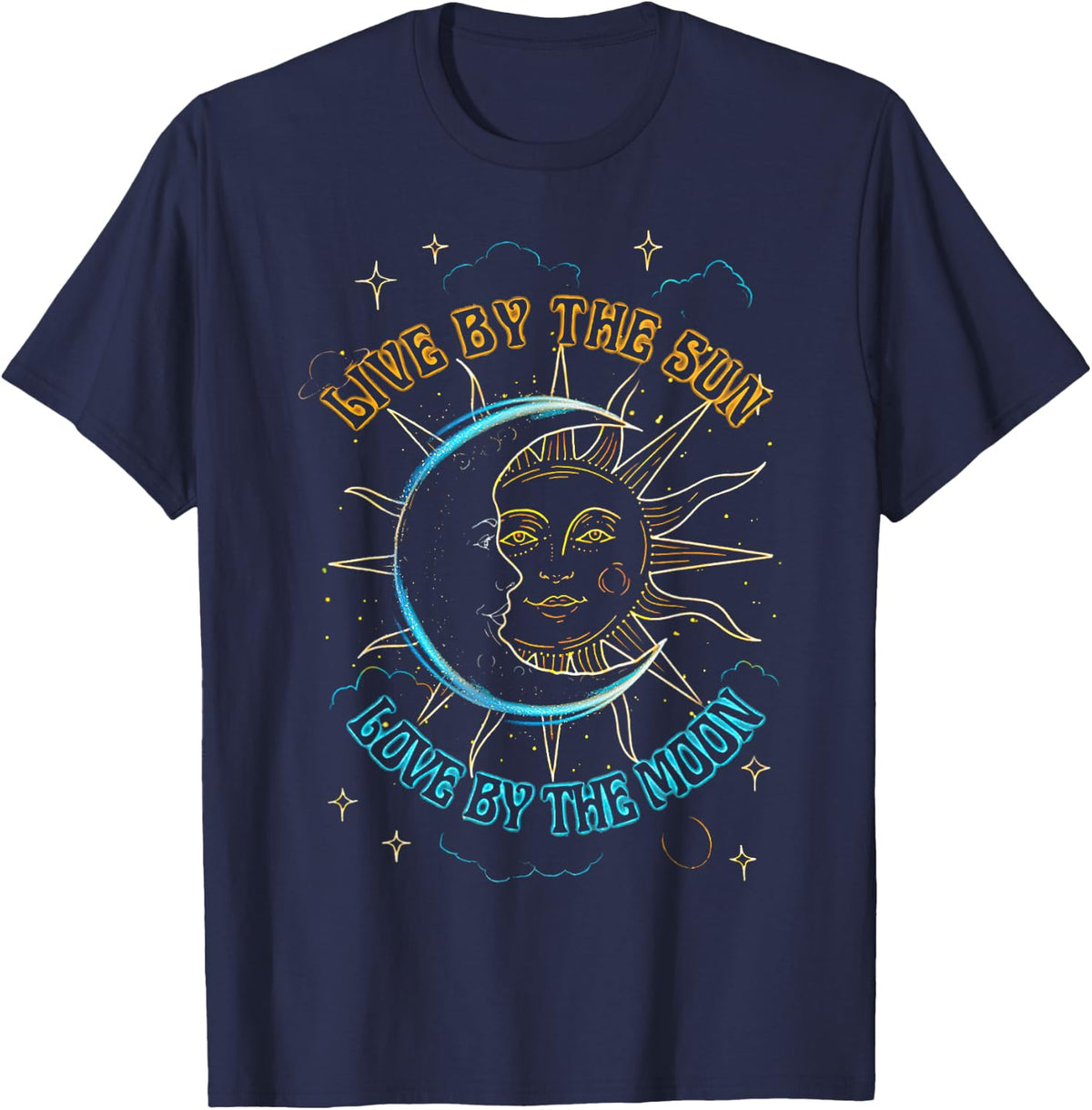 Live By The Sun Love By The Moon T-Shirt - Navy Blue