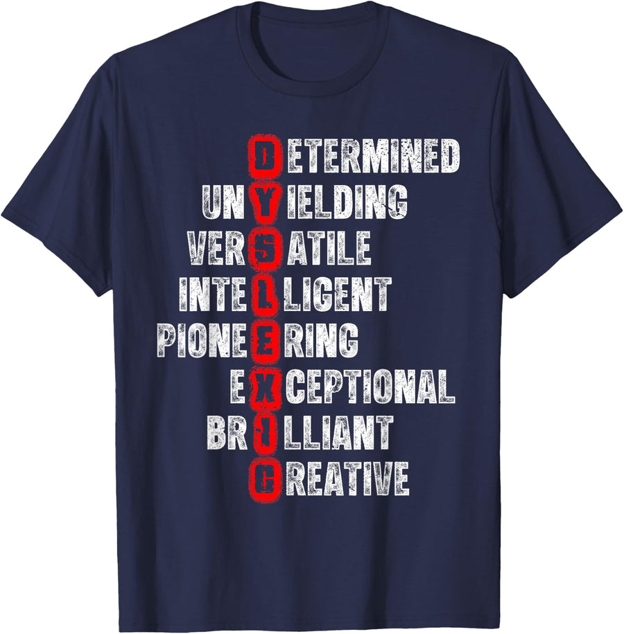 Support Squad Dyslexia Awareness Dyslexic Supporters Women T-Shirt - Navy Blue