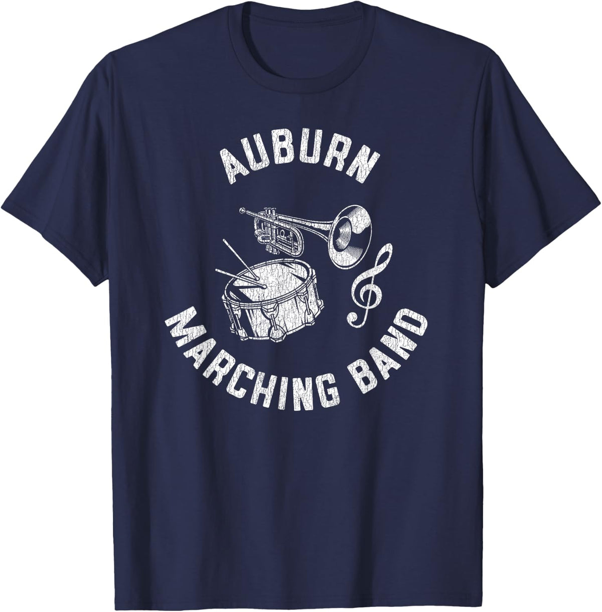 Auburn Marching Band Vintage Classic Music Distressed T-Shirt - Navy Blue