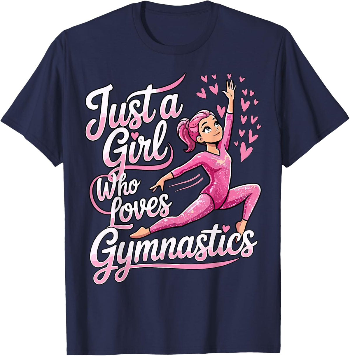 Gymnast Just a Girl Who Loves Gymnastics T-Shirt - Navy Blue