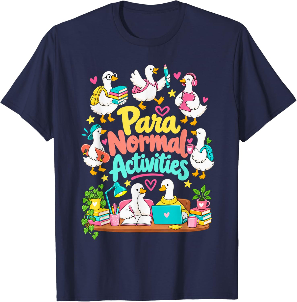 para Normal Activities Paraprofessional Goose Sped Teacher T-Shirt - Navy Blue