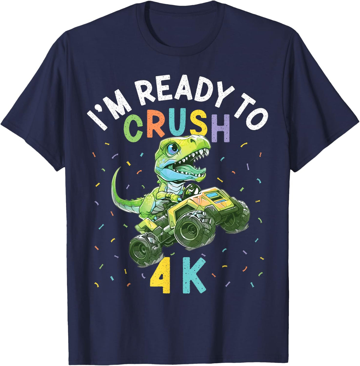 I'm Ready to Crush 4K Dinosaur Back to School 4K Kid Funny T-Shirt - Navy Blue