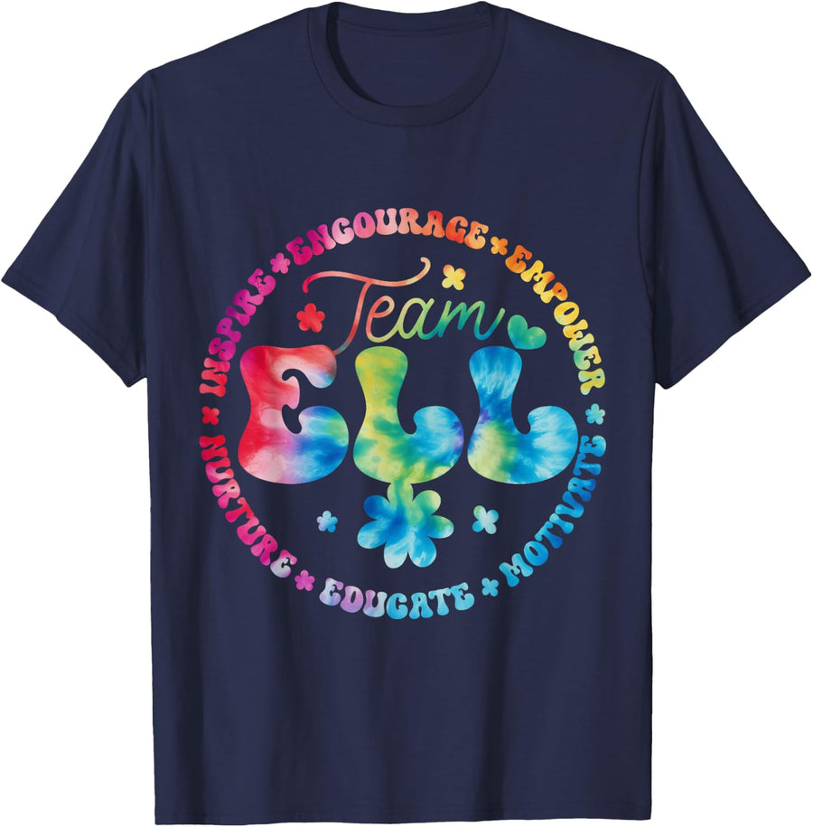 Team ELL School Assistant School English Language Learner T-Shirt - Navy Blue