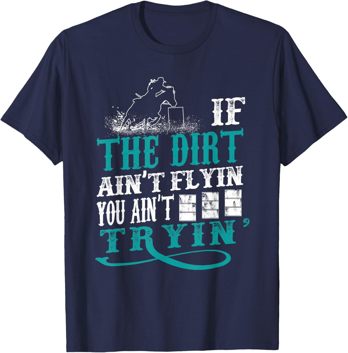 Funny Barrel Racer Outfit For Girls & Women Turquoise Equestrian Archery T-Shirt Small Classic Fit Crew Neck Lace