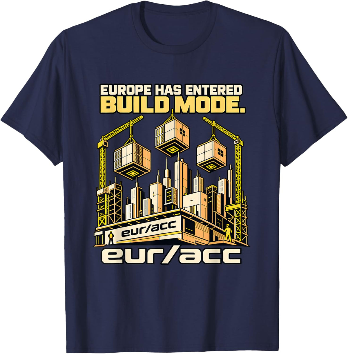 European Accelerationism Build Mode Modular City T-Shirt - Navy Blue