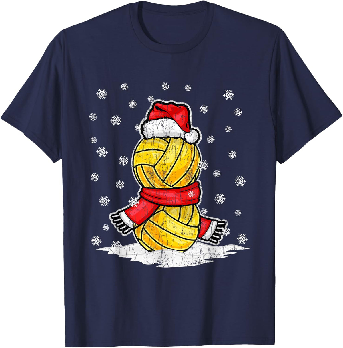 Xmas Wasserball-Bekleidung & Co. Funny Unisex-Adult Water Polo T-Shirt Black Small - Navy Blue