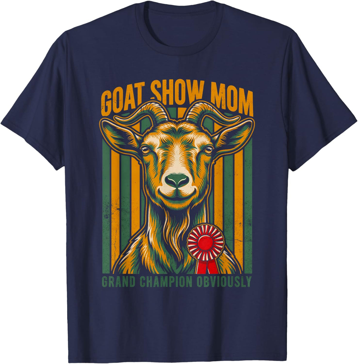 Goat Show Mom Grand Champion Obviously Livestock T-Shirt - Navy Blue