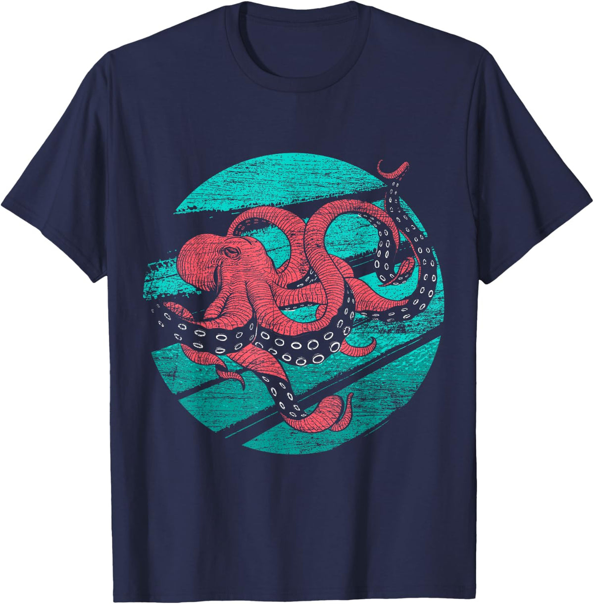 Ocean Diver Gift Octopus T-Shirt - Navy Blue