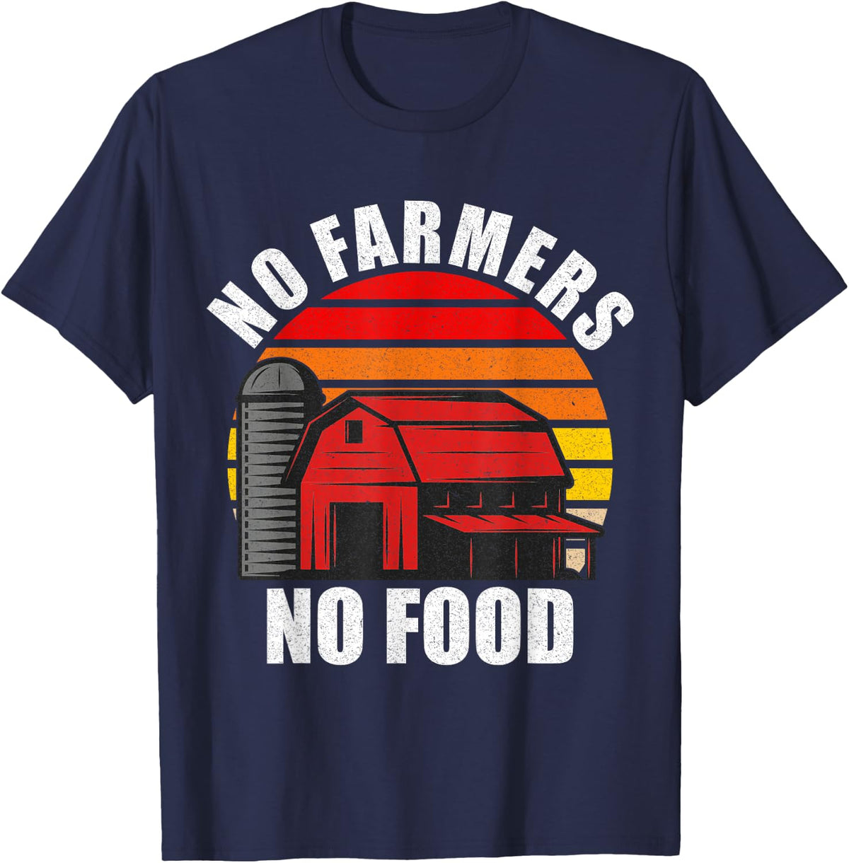 No Farmers No Food Farming T-Shirt - Navy Blue