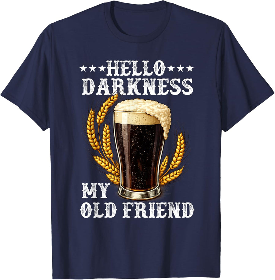 Hello Darkness My Old Friend Stout Dark Beer Potter Lover T-Shirt - Navy Blue