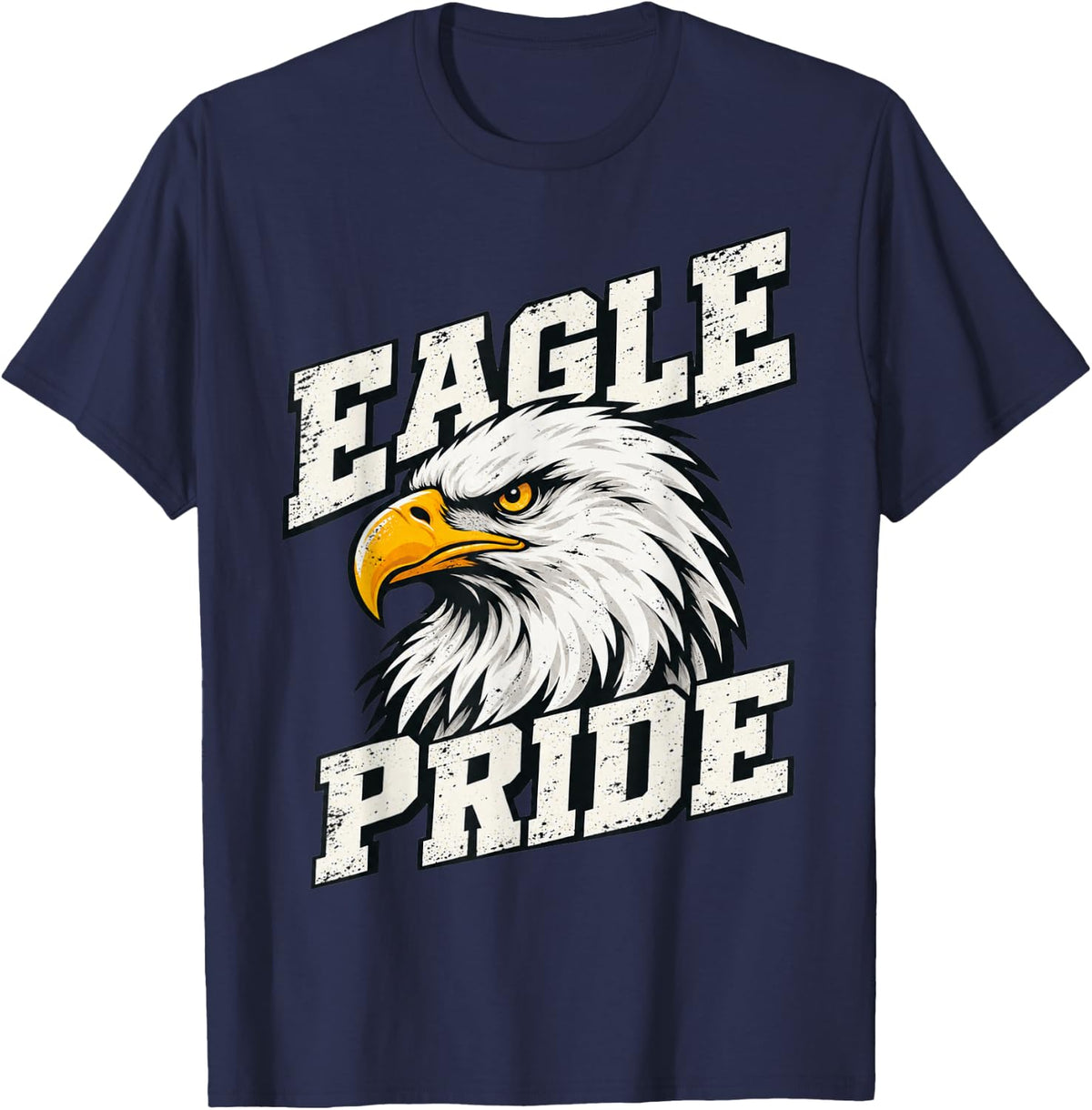 Bald Eagle Head Profile T-Shirt - Navy Blue