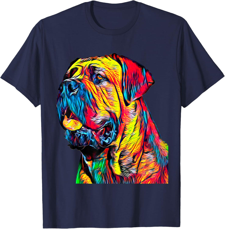 Cane Corso Italian Mastiff Dog Head T-Shirt - Navy Blue