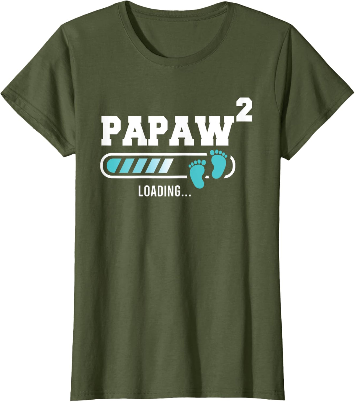 Mens Papaw 2 Second Time Papaw Funny Papaw Of Two T-Shirt - Olive Green